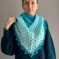 Triangle Ombre Blue Lace Wrap