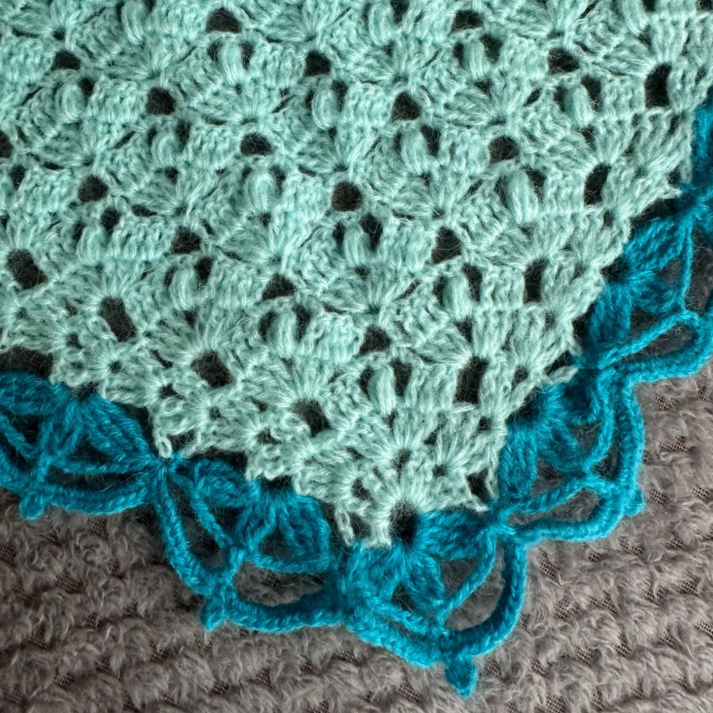 Triangle Ombre Blue Lace Wrap