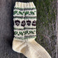 Wool Socks with Acorn and Leaf Pattern