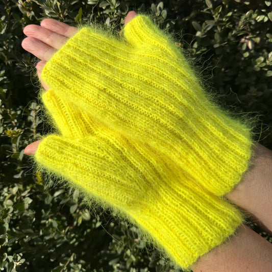 Neon Stretchy Fingerless Gloves