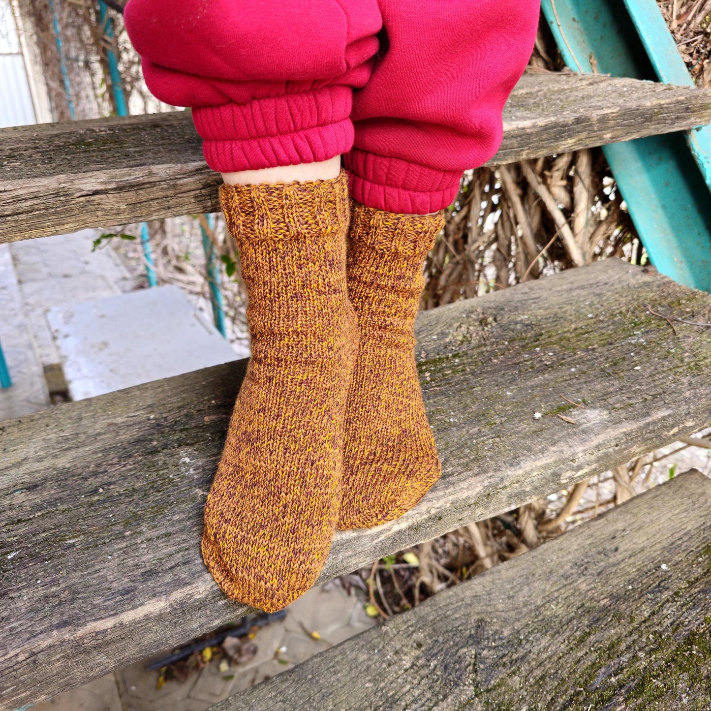 Wool Socks & Mittens Set for Cold Weather