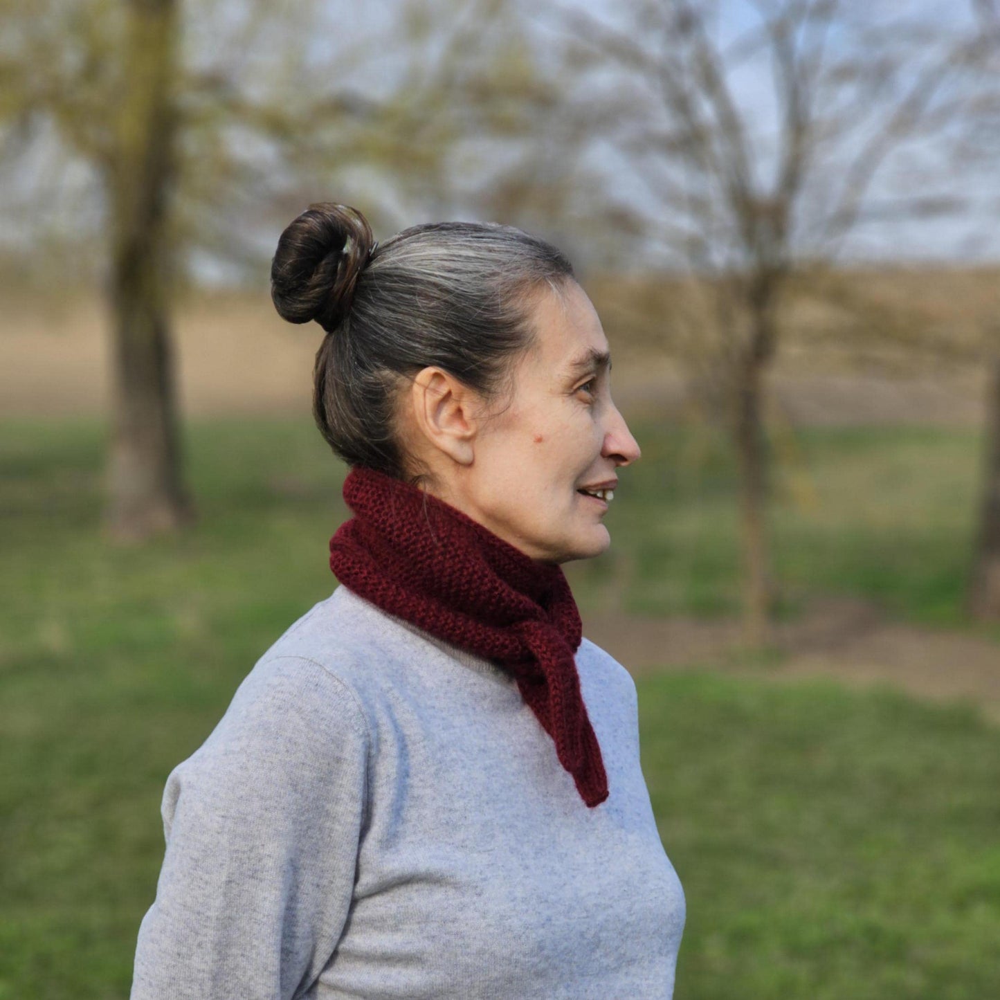 Angora Sophie Scarf, Croissant Scarf