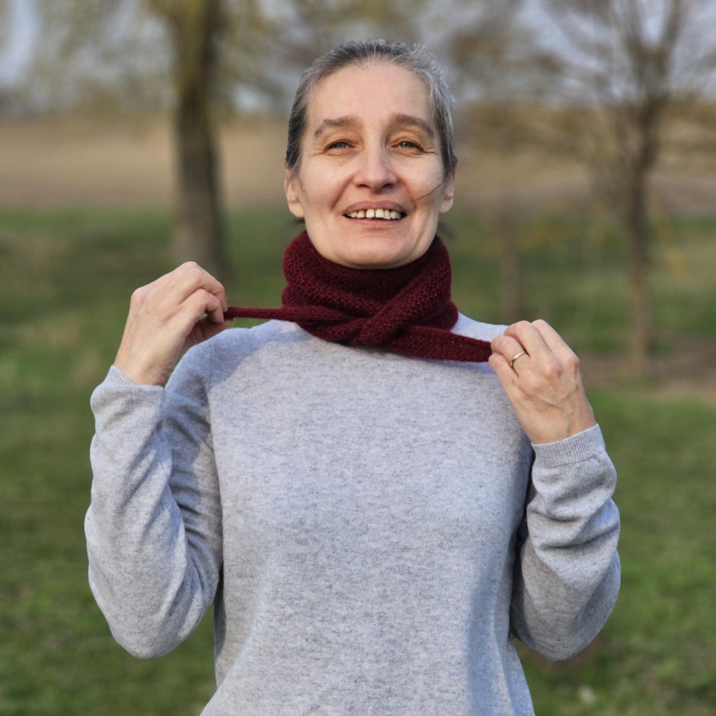 Angora Sophie Scarf, Croissant Scarf