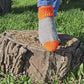 Vibrant Gray and Orange Wool Socks