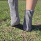 Gray wool socks with braids