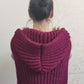 Chunky oversized cardigan, heavy knit sweater, red cropped hoodie