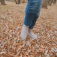 Cozy patterned socks with a designer heel