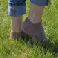 Brown sneaker socks, Patterned low-cut socks