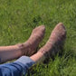 Striped ankle everyday socks, Knitted double-cuff socks
