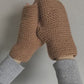 Fingerless textured gloves with little heart, Texting arm warmers