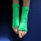 Neon yoga socks, Vegan toeless quarter socks