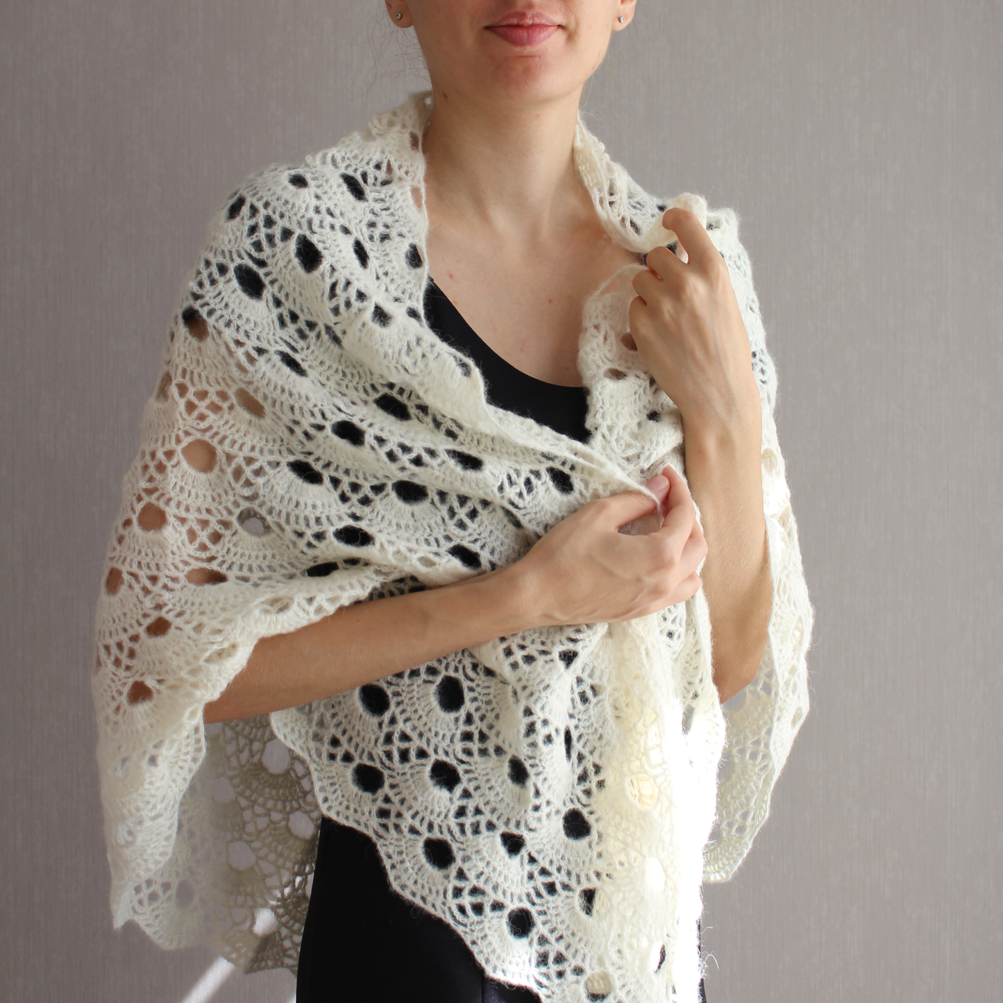 Alpaca Triangle Lace Shawl