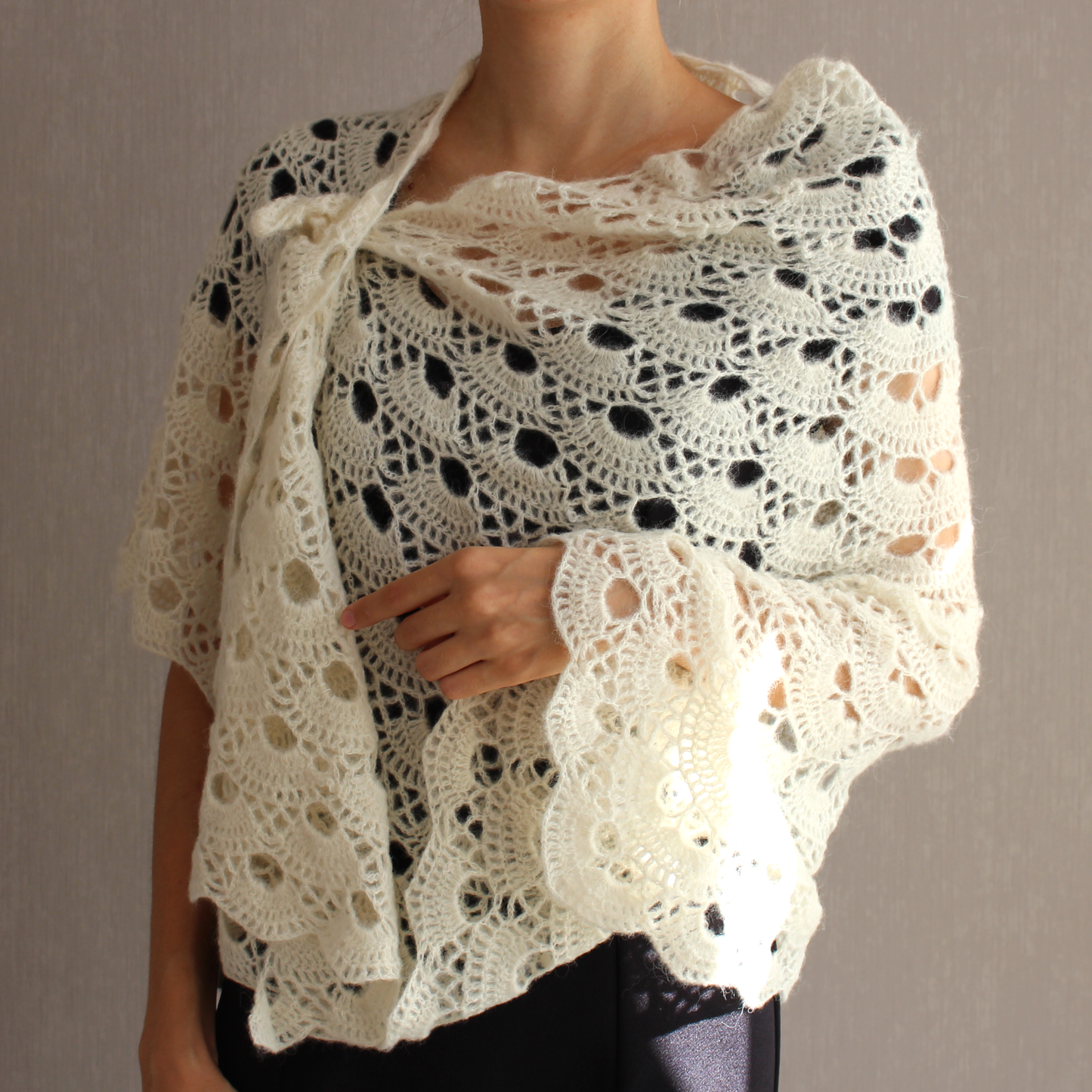 Alpaca Triangle Lace Shawl