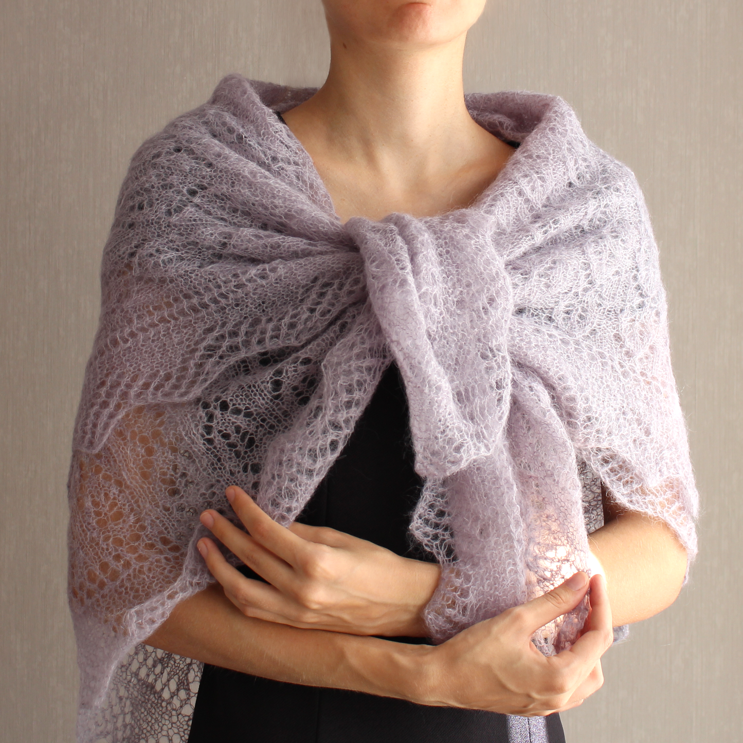 Mohair square shawl, Hand-knitted lace wrap, Bridesmaid Cover Up, Crocheted Bridal Capelet, Lightweight evening scarf