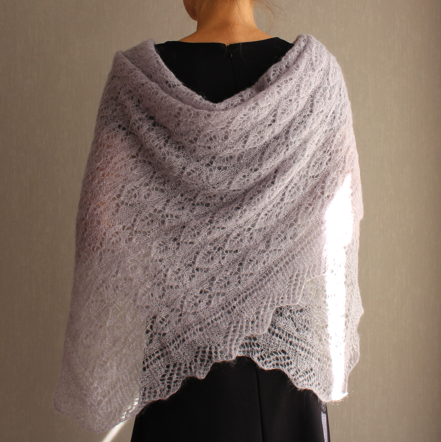 Mohair square shawl, Hand-knitted lace wrap, Bridesmaid Cover Up, Crocheted Bridal Capelet, Lightweight evening scarf