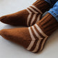Wide calf socks with stripes