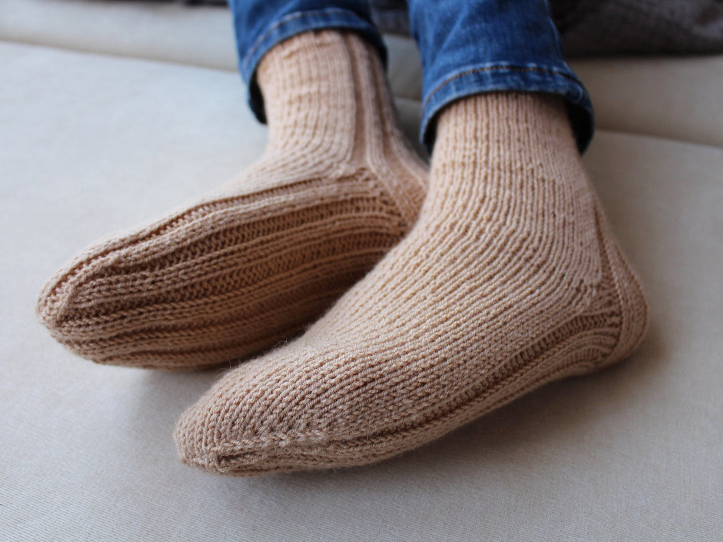 Comfy wool blend socks, Solid color socks