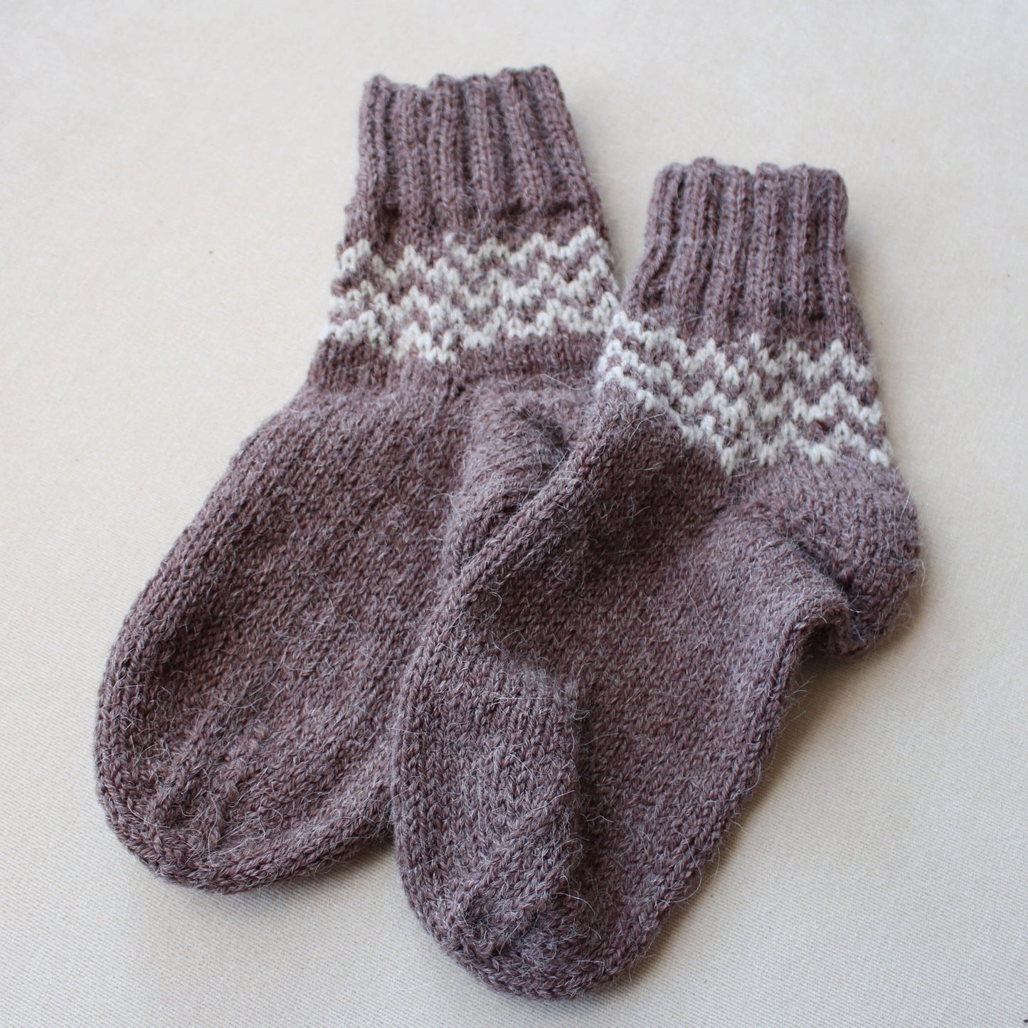 Alpaca jacquard ankle socks