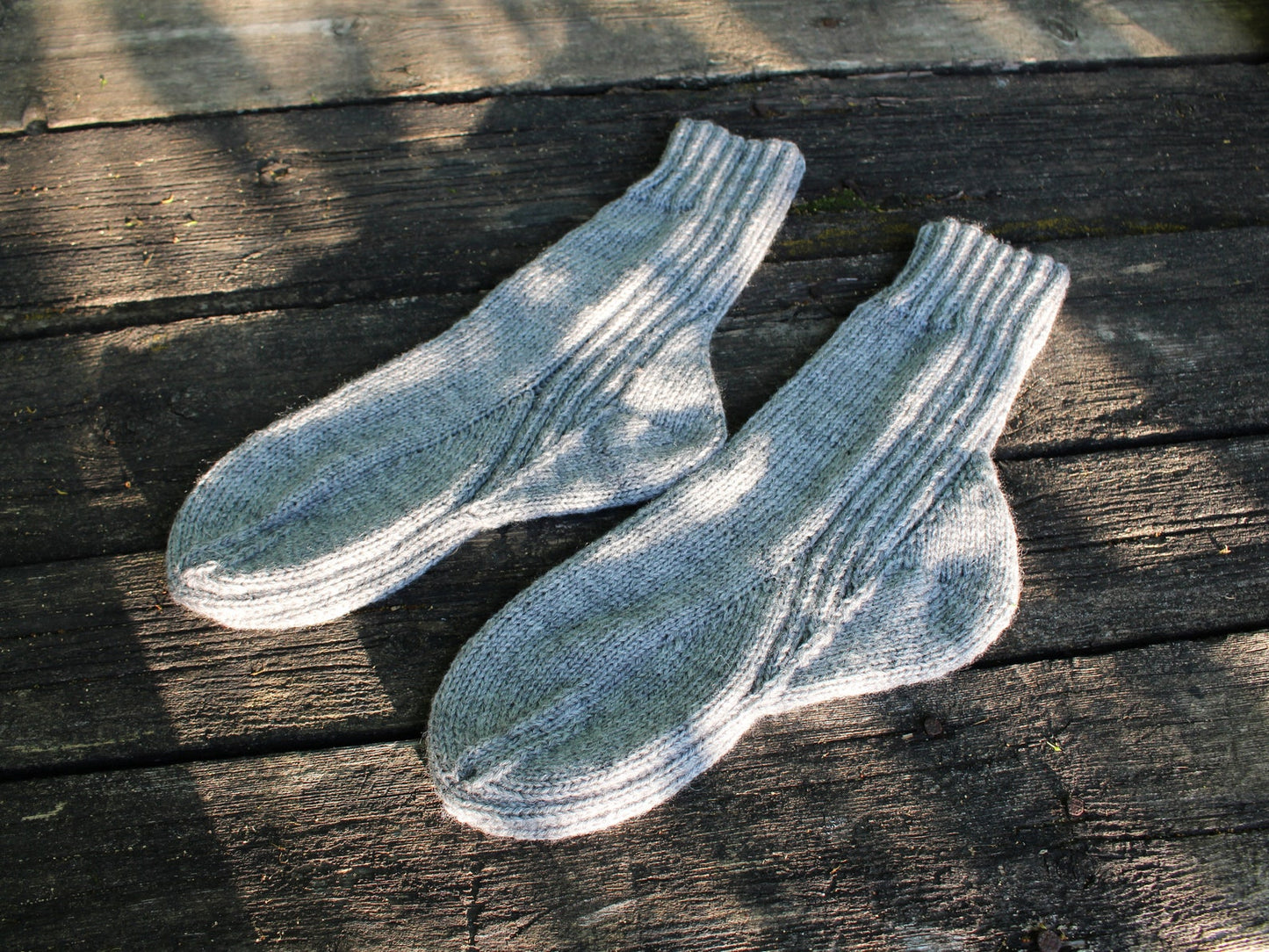 Gray ribbed socks