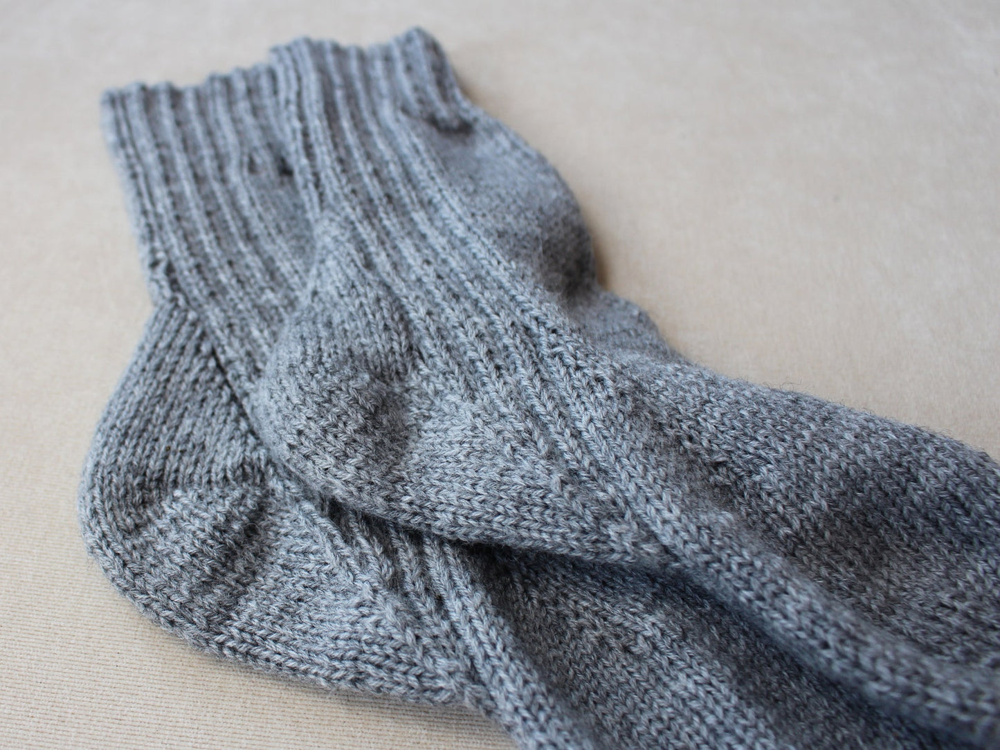 Gray ribbed socks