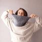 Gray snood, chunky infinity scarf