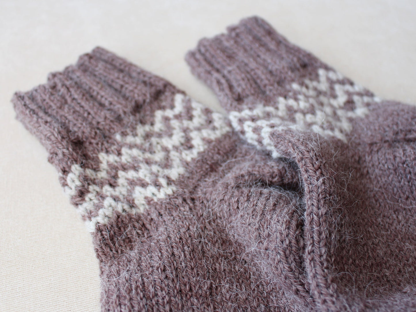 Alpaca jacquard ankle socks