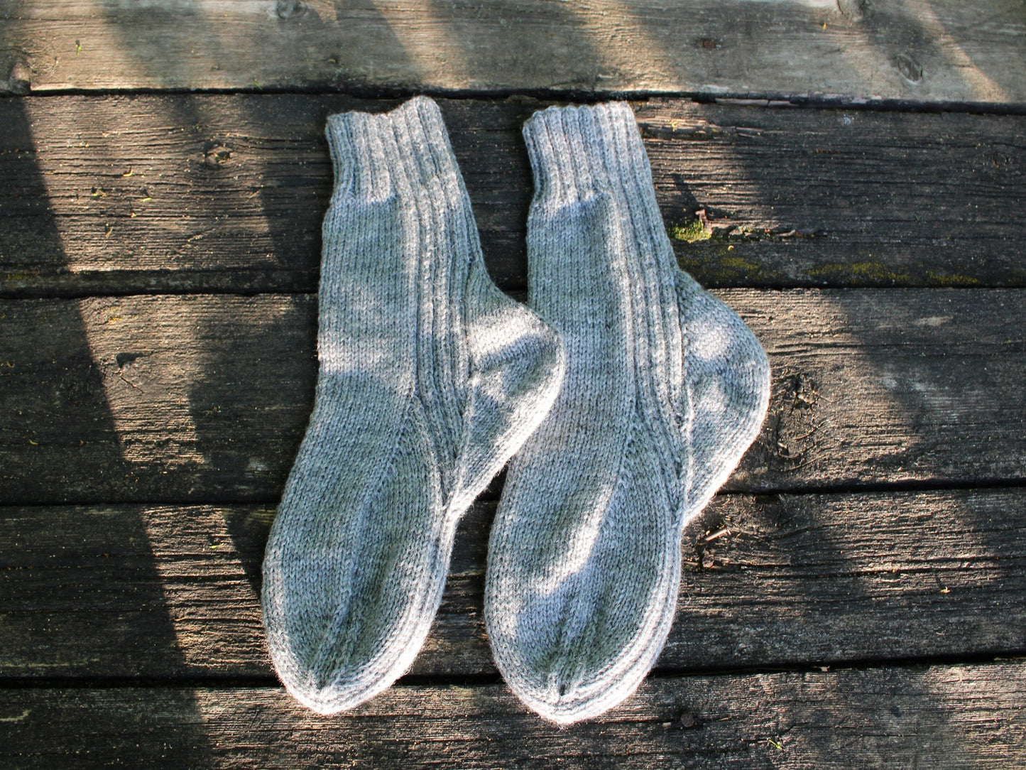 Gray ribbed socks