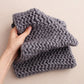 Gray snood, chunky infinity scarf