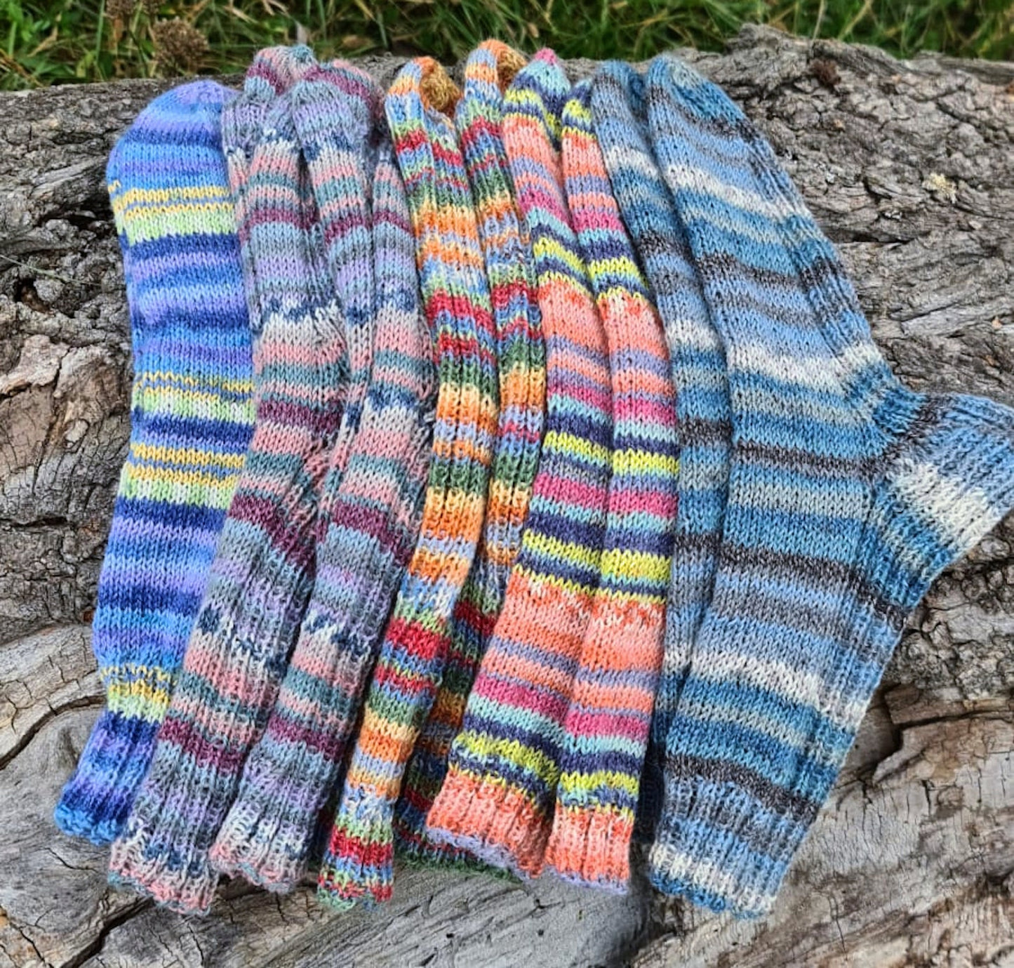 Funky rainbow striped socks