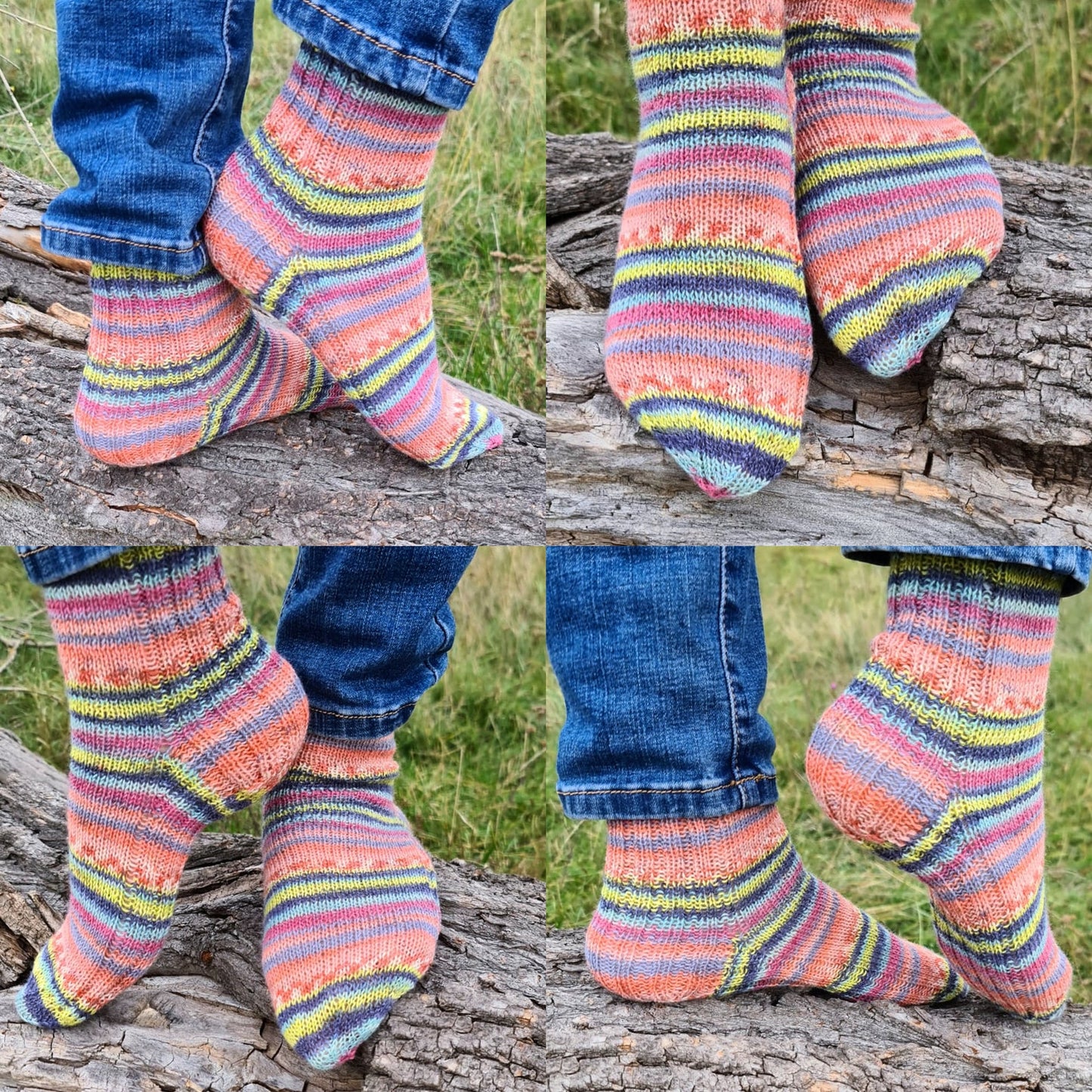 Funky rainbow striped socks