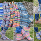 Funky rainbow striped socks
