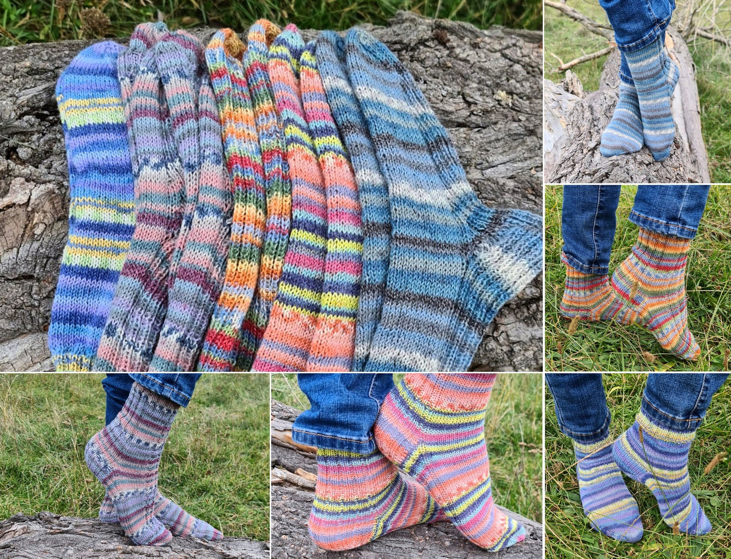 Funky rainbow striped socks