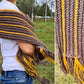 Chunky wool blend scarf, Long muffler, Striped rough knitted ribbed scarf, Neck wrap