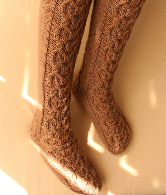 Knee-high braided socks