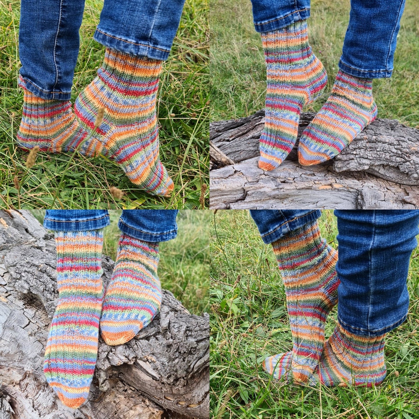 Funky rainbow striped socks