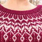 Red oversized Icelandic Lopapeysa jumper, Fair Isle Alpaca sweater