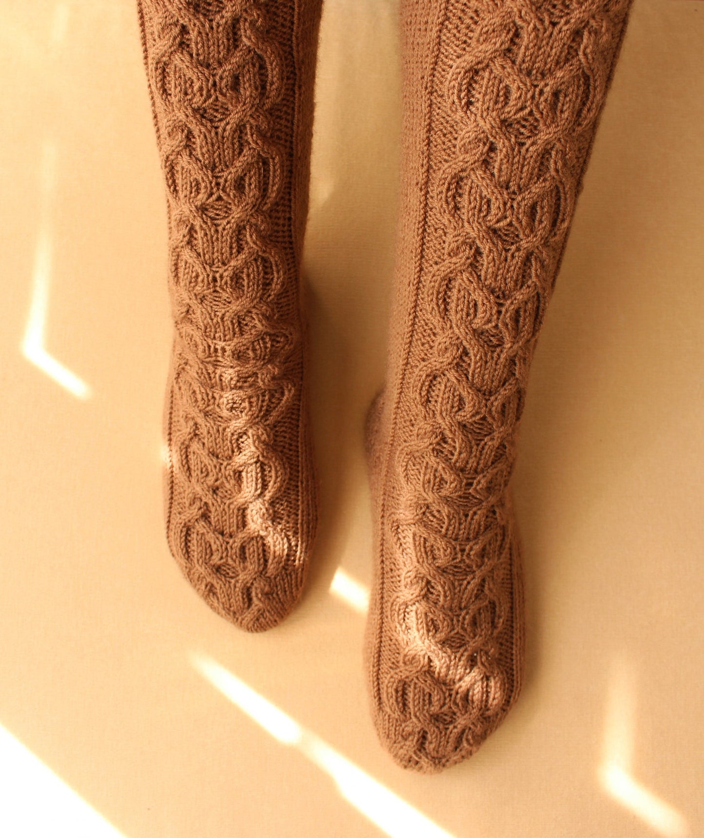 Knee-high braided socks