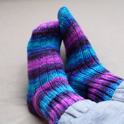 Vegan multicolor cold-weather ribbed socks