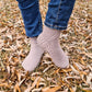 Cozy patterned socks with a designer heel