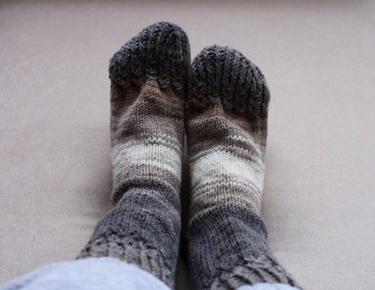 Gradient wool blend wide socks