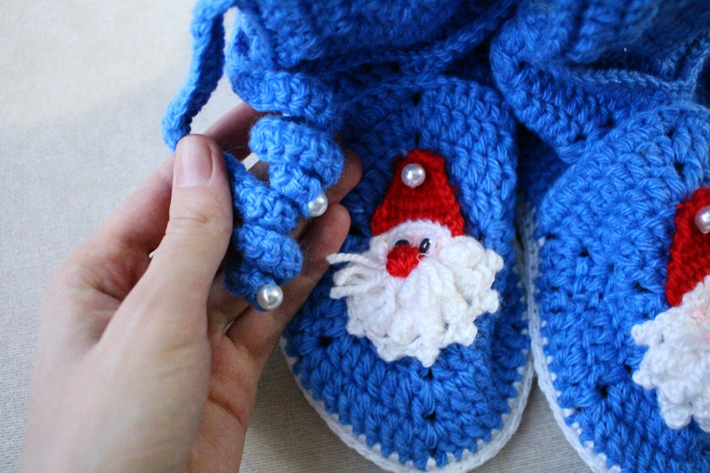 House booties with Santa Claus, Christmas gift for kids