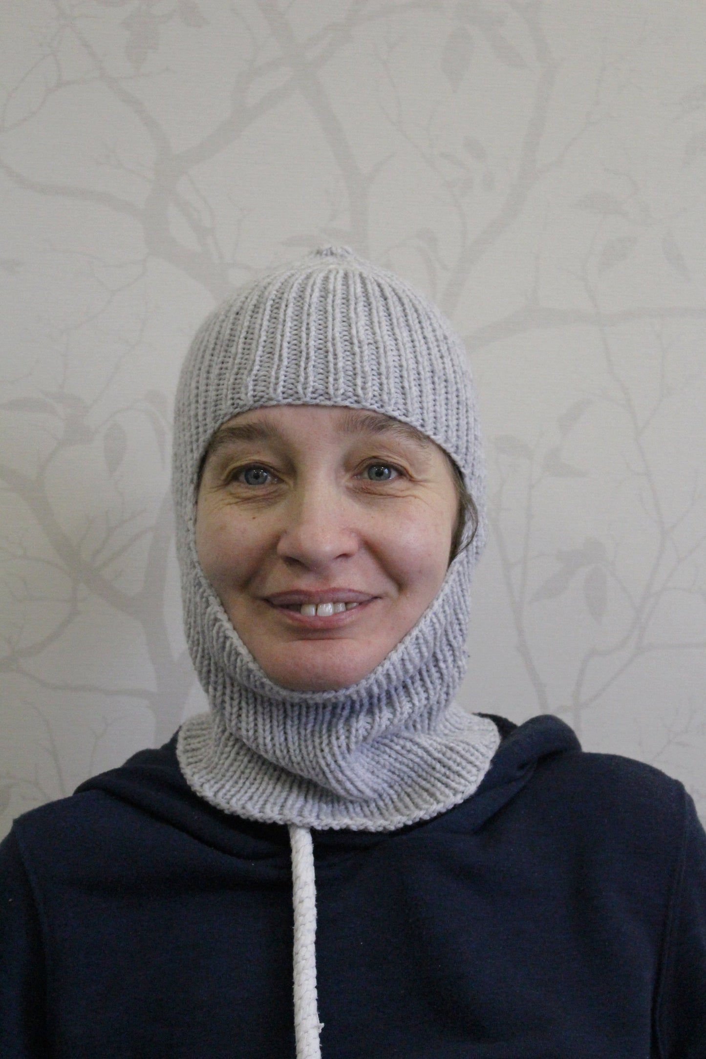 Unisex rib-knitted balaclava hat