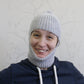Unisex rib-knitted balaclava hat
