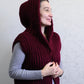 Chunky oversized cardigan, heavy knit sweater, red cropped hoodie