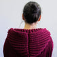 Chunky oversized cardigan, heavy knit sweater, red cropped hoodie
