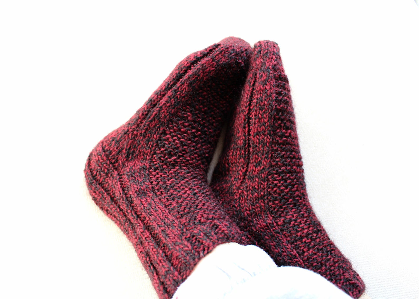 Wide-calf wool blend socks, Chunky bed socks, Socks for swollen feet