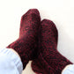 Wide-calf wool blend socks, Chunky bed socks, Socks for swollen feet