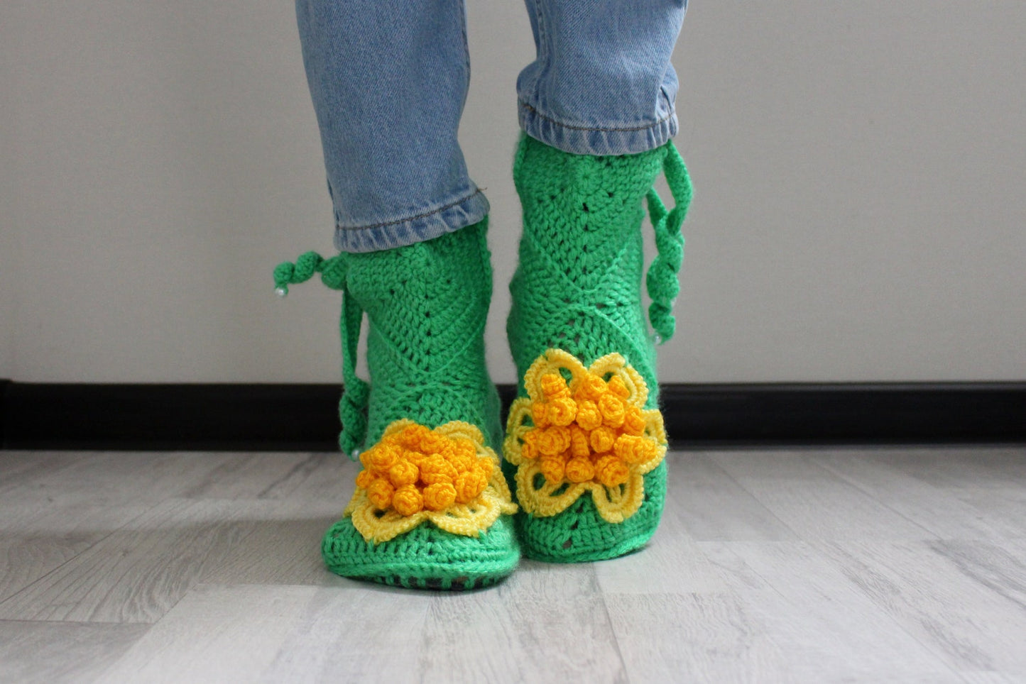 Crochet slipper boots with soles, Soft girl aesthetic home shoes