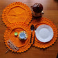 Cotton round serving mats, eco-friendly dining table placemats, Kitchen dining accessories