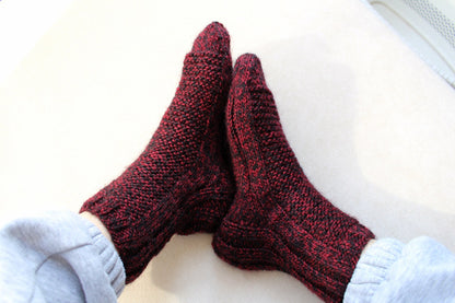 Wide-calf wool blend socks, Chunky bed socks, Socks for swollen feet